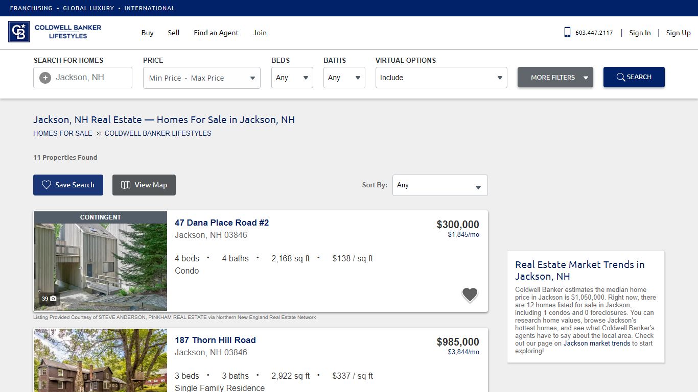 Local Real Estate: Homes for Sale — Jackson, NH — Coldwell Banker